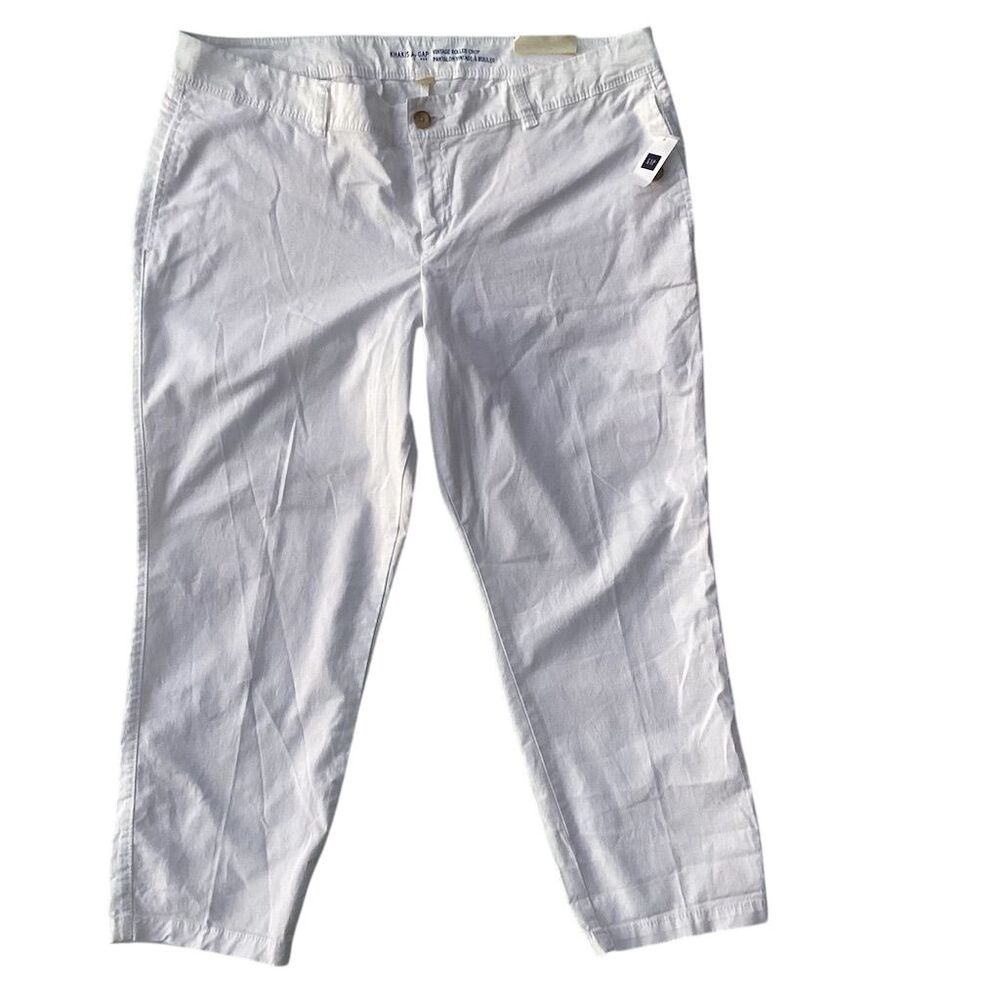 GAP Women's Vintage Rolled‎ Crop Pants White Size 18 Casual